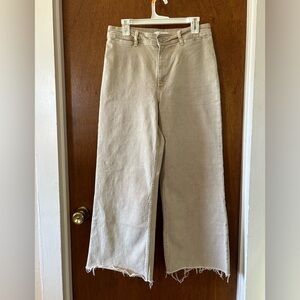 wide leg tan jeans, 10